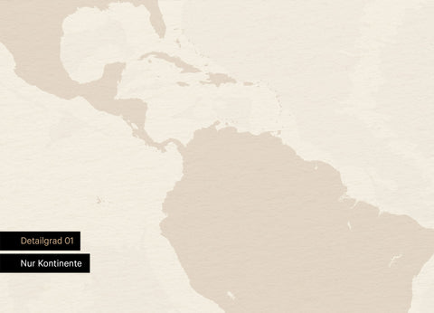 Foto-Tapete Weltkarte Leinwand in Gold ganz schlicht mit Landflächen