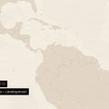 Detailansicht einer Foto-Tapete Weltkarte in Farbe Gold mit Ländergrenzen