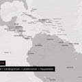 Weltkarte Foto-Tapete in Hellgrau mit Grenzen und Ländernamen