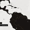 Detailansicht einer Foto-Tapete Weltkarte in Farbe Schwarz-Weiß mit Ländergrenzen
