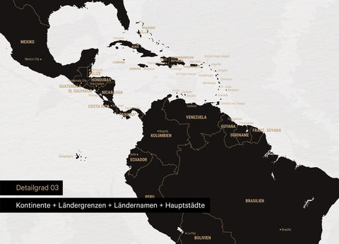 Weltkarte Foto-Tapete in Schwarz-Weiß mit Grenzen und Ländernamen