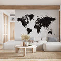 Foto-Tapete einer Weltkarte in Schwarz-Weiß kaufen