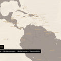 Weltkarte Foto-Tapete in Braun-Grau mit Grenzen und Ländernamen